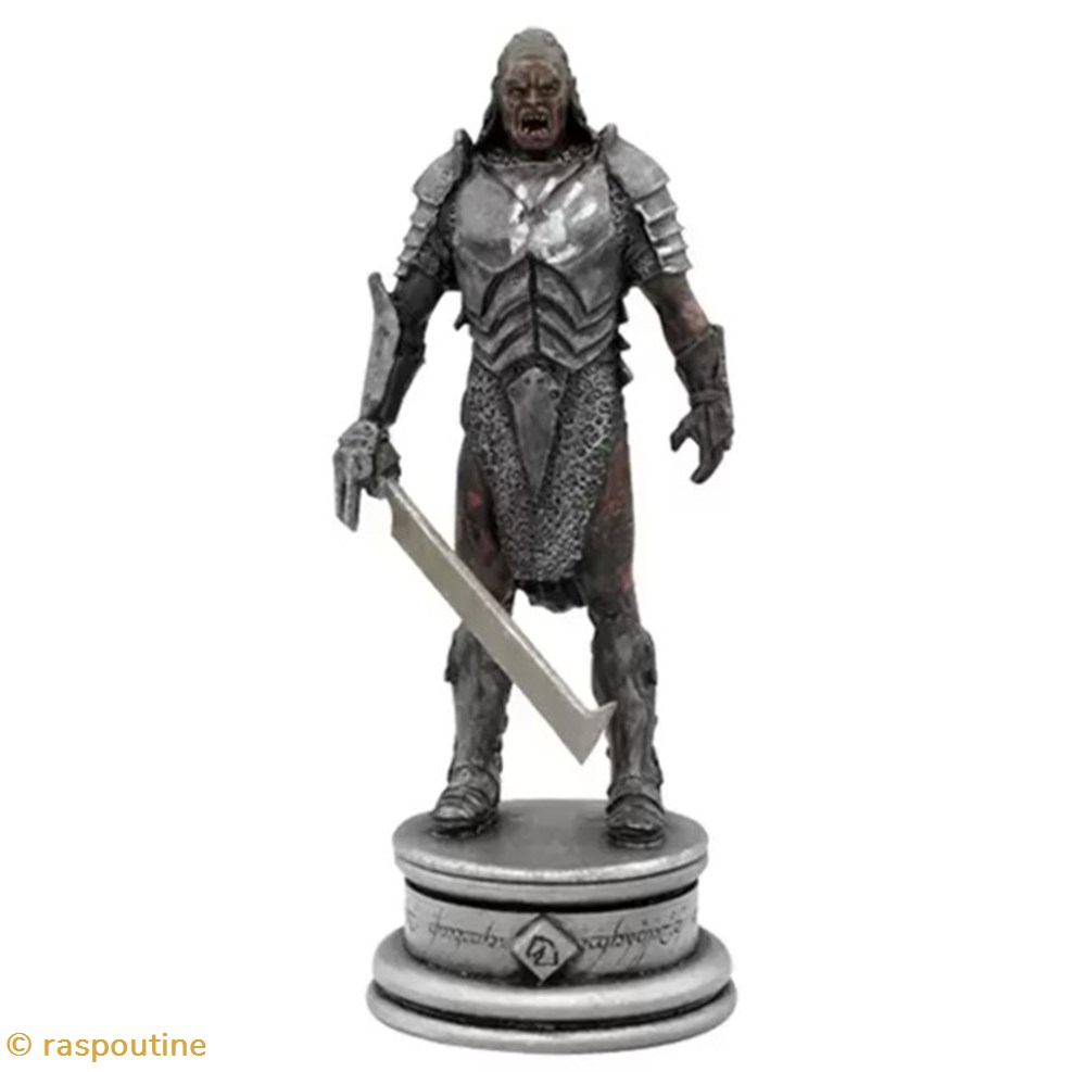 figurines jeux de plateaux seigneur des anneaux general uruk hai pion noir