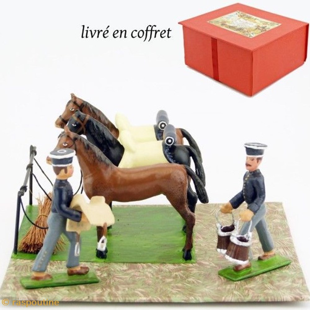 Saynète « chevaux au Bivouac » (« le Bivouac ») figurines historique epoque napoleonienne saynete chevaux au bivouac le bivouac