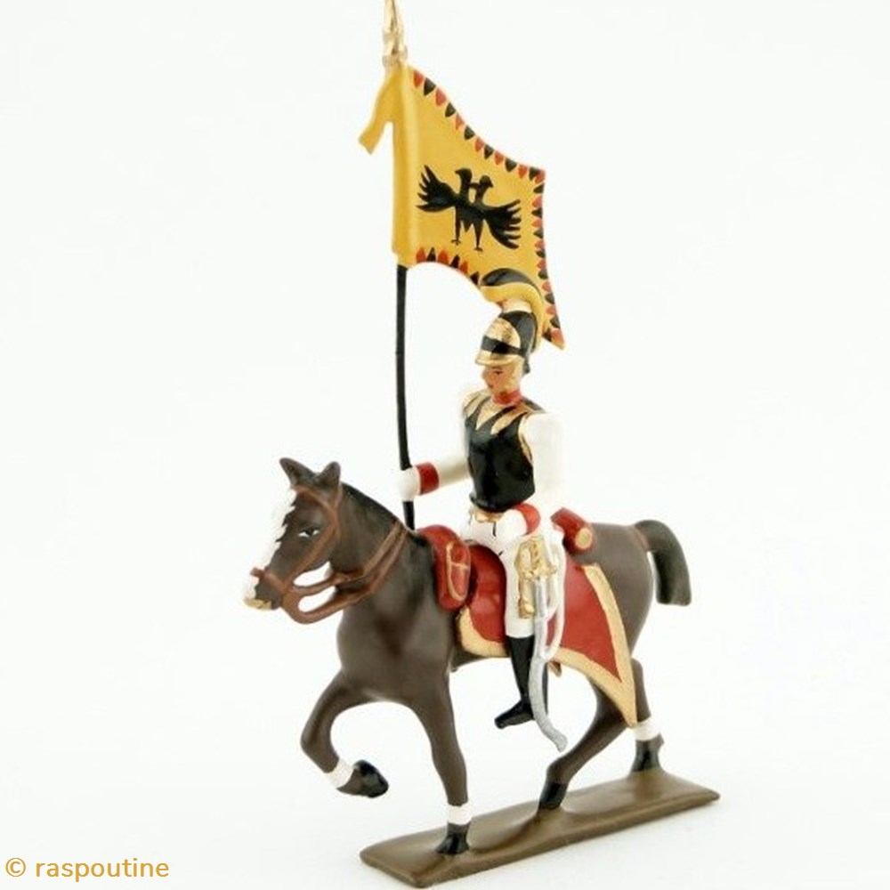 Etendard des cuirassiers autrichiens à cheval 1812 figurines historique epoque napoleonienne etendard des cuirassiers autrichiens a cheval 1812