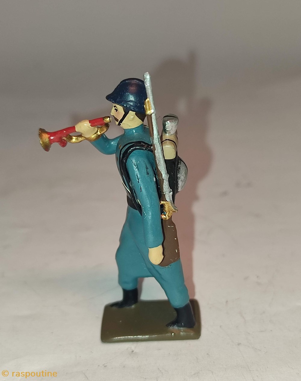 figurines historique premiere guerre mondiale clairon de infanterie de ligne en capote bleu horizon