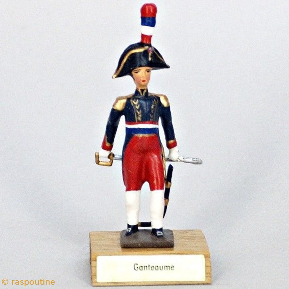 figurines historique epoque napoleonienne general ganteaume sur socle bois
