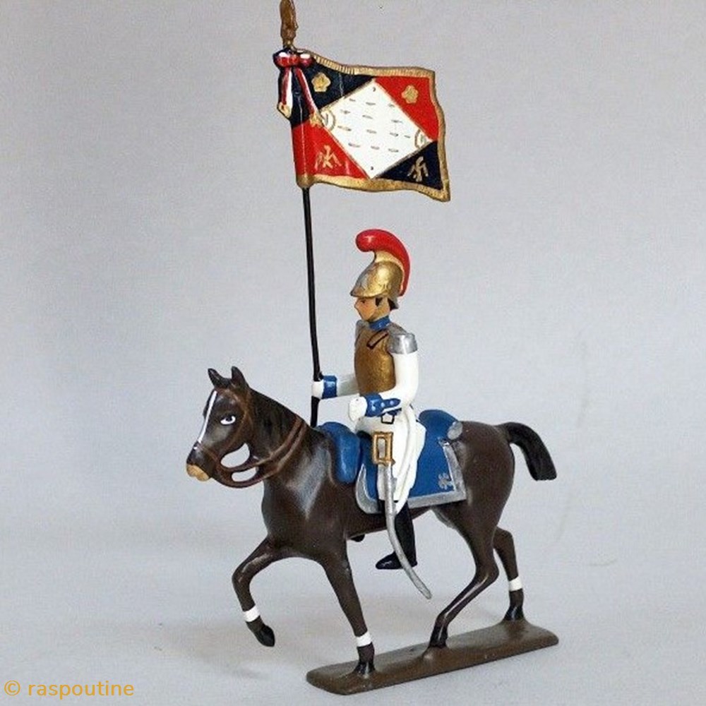 Etendard des carabiniers à cheval (1812) figurines historique epoque napoleonienne etendard des carabiniers a cheval 1812
