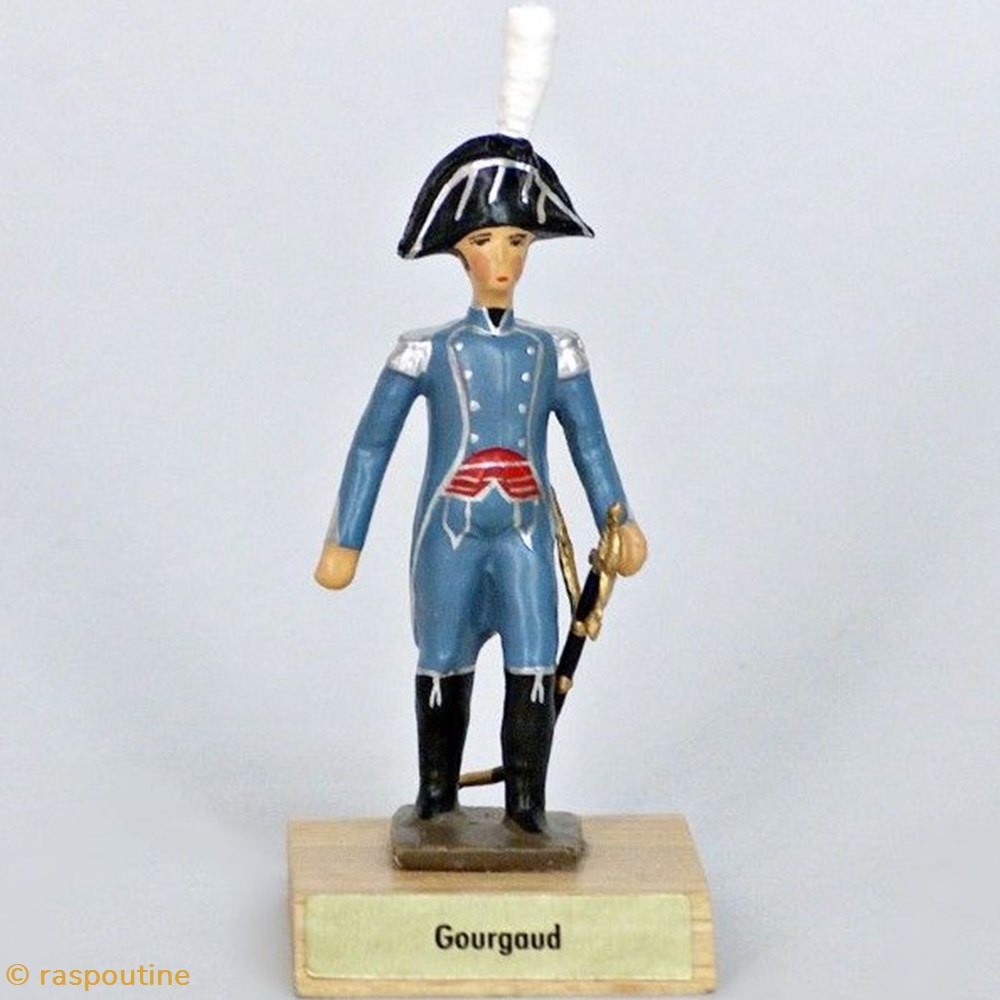 figurines historique epoque napoleonienne general gourgaud sur socle bois