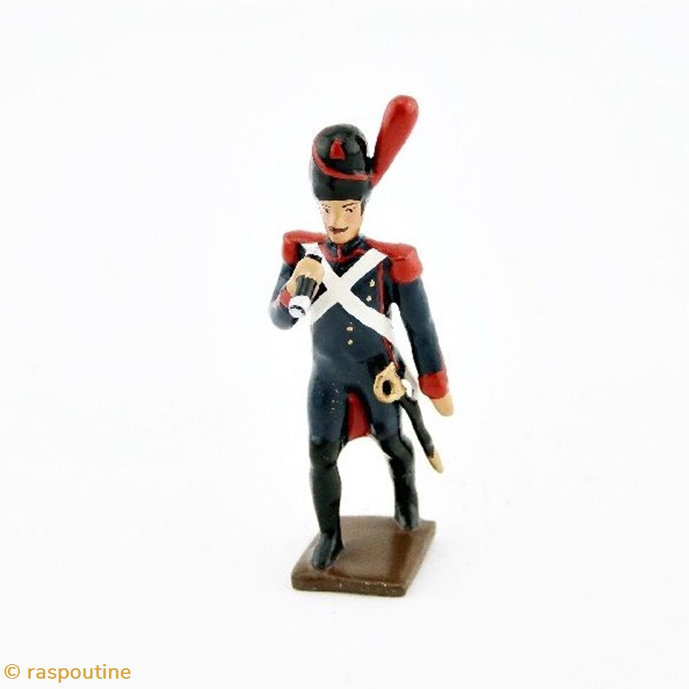 figurines historique epoque napoleonienne officier des artilleurs de la garde avec longue vue
