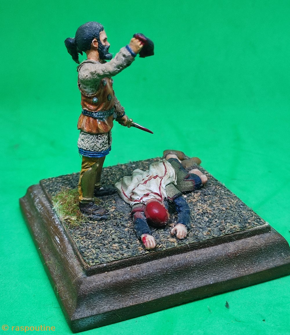 Guerrier Scythe scalpant un homme 4 figurines historique antiquite guerrier scythe scalpant un homme