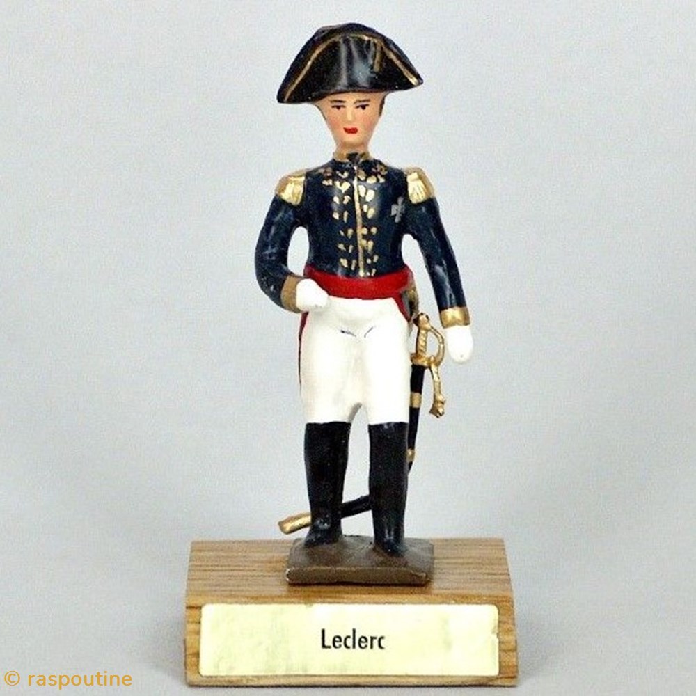 Général Leclerc sur socle bois figurines historique epoque napoleonienne general leclerc sur socle bois
