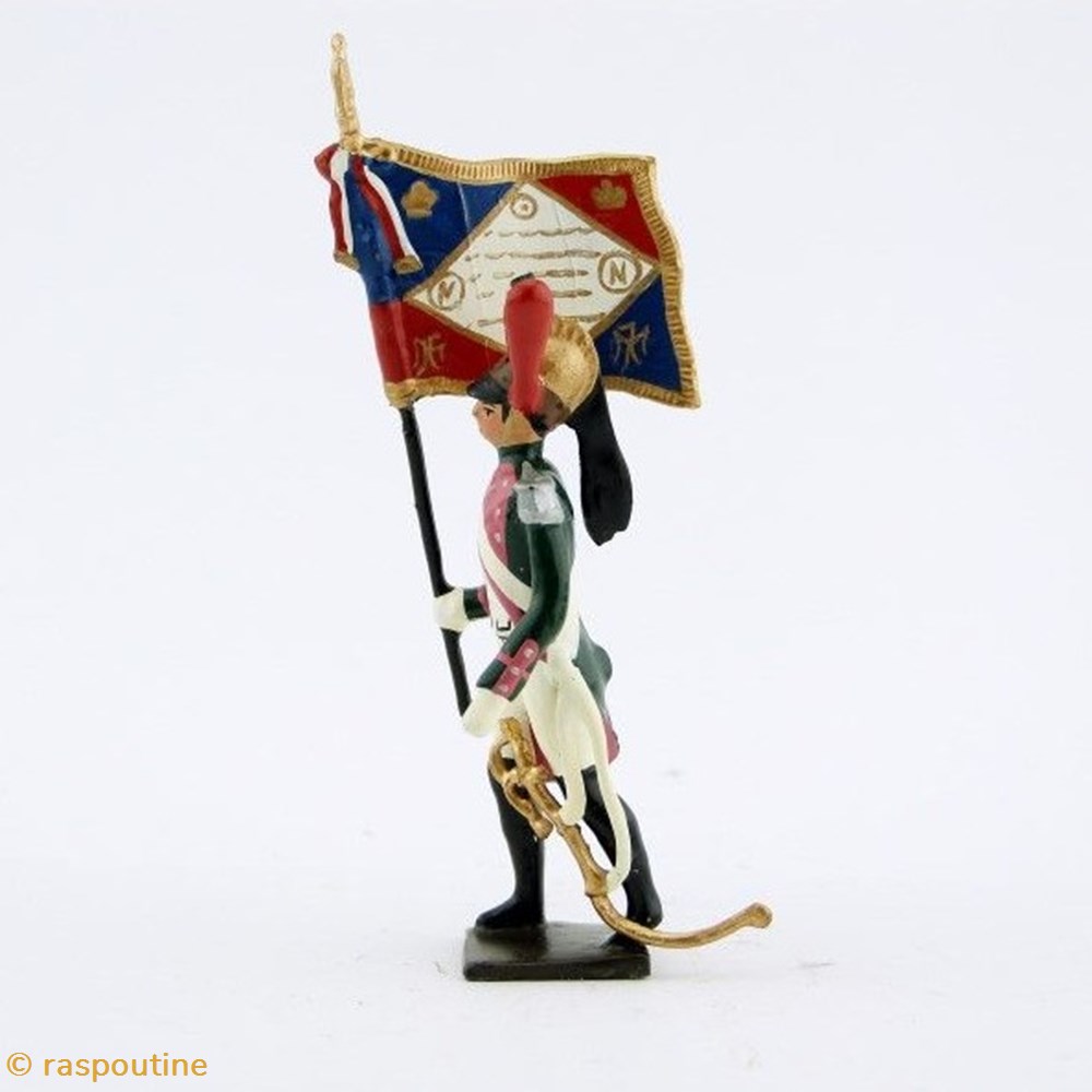 Drapeau du 17ème rgt de dragons (dragons roses - 1812) figurines historique epoque napoleonienne drapeau du 17eme rgt de dragons dragons roses 1812