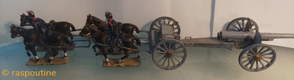 Attelage de canon de 75 figurines historique attelage de canon de 75