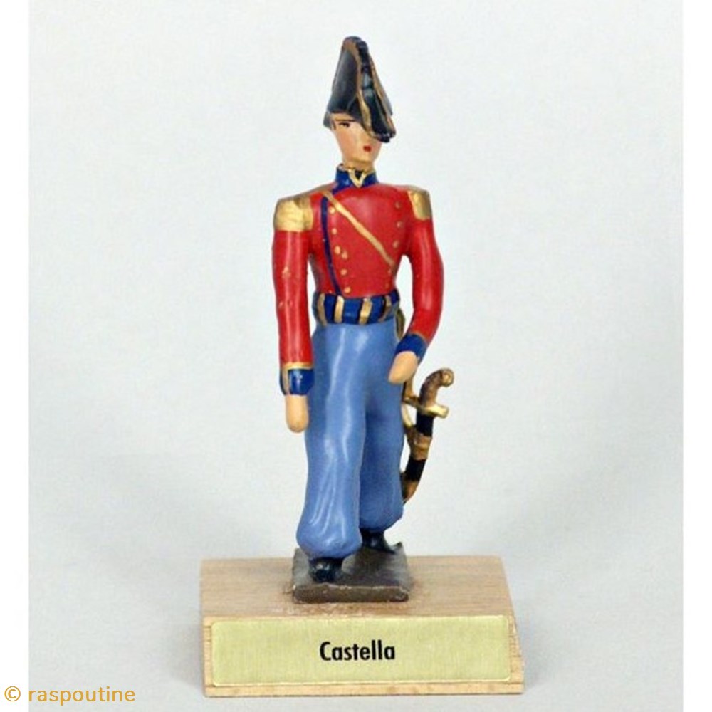 Général Castella sur socle bois figurines historique epoque napoleonienne general castella sur socle bois