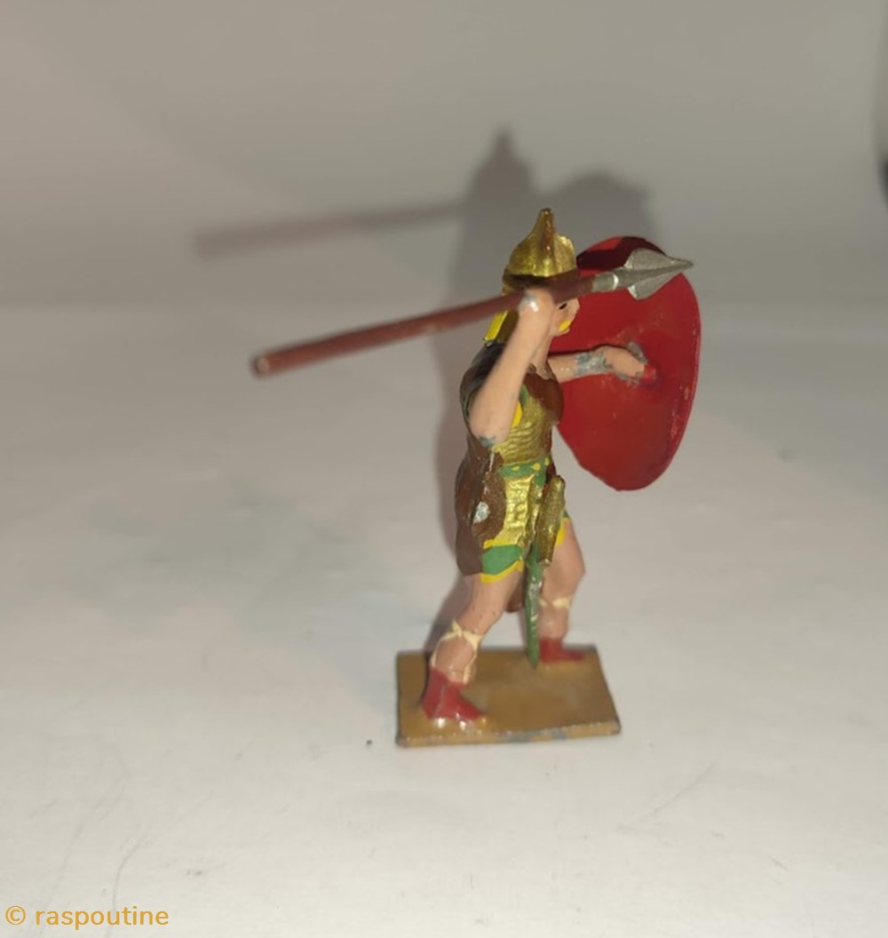 Gaulois avec lance et bouclier 4 figurines historique antiquite gaulois avec lance et bouclier
