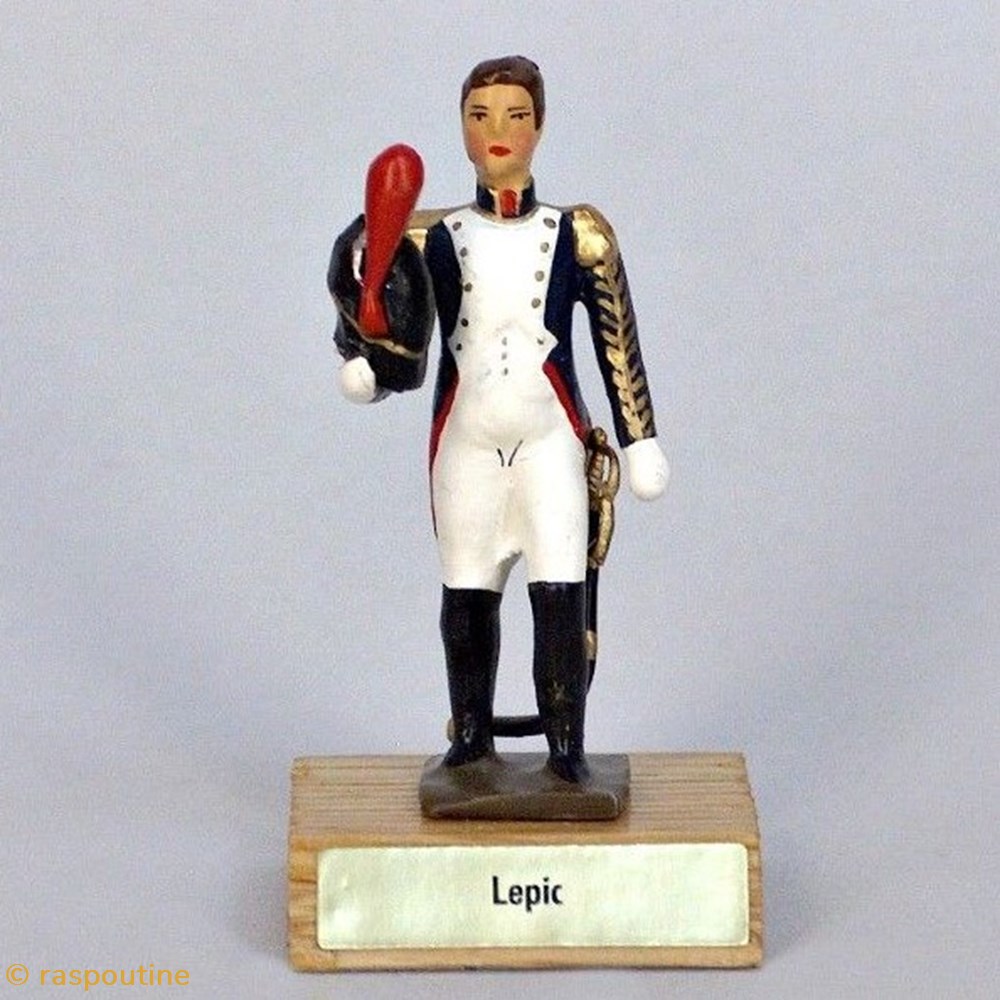 Général Lepic sur socle en bois figurines historique epoque napoleonienne general lepic sur socle en bois