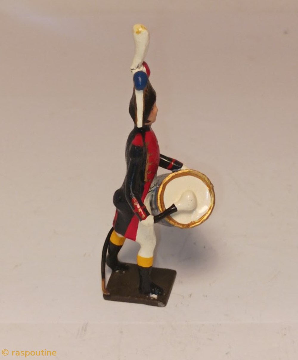 Caisse claire de la musique des grenadiers (plastron rouge) (1805) 2 figurines historique epoque napoleonienne caisse claire de la musique des grenadiers plastron rouge 1805
