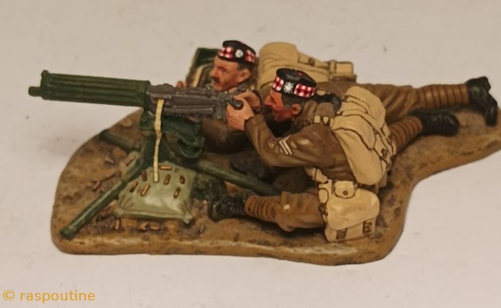 Mitrailleur écossais et son servant 1914 4 figurines historique premiere guerre mondiale mitrailleur ecossais et son servant 1914