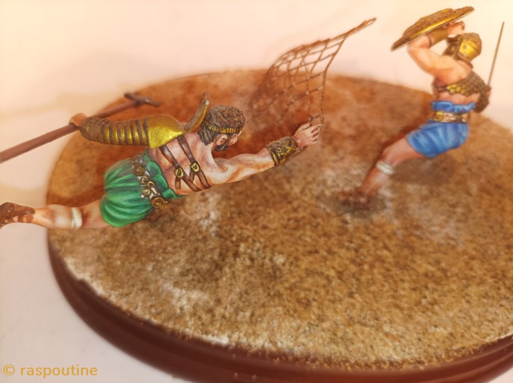 figurines historique antiquite combat de gladiateur