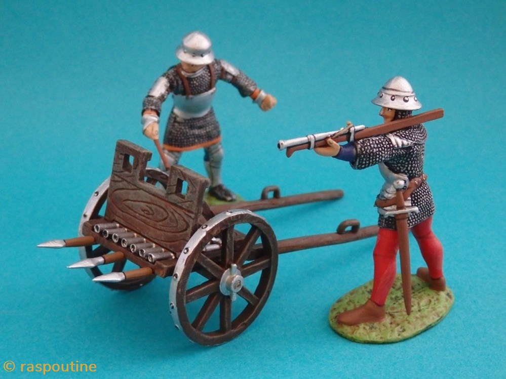 La pièce d’artillerie 3 figurines historique moyen age la piece d artillerie