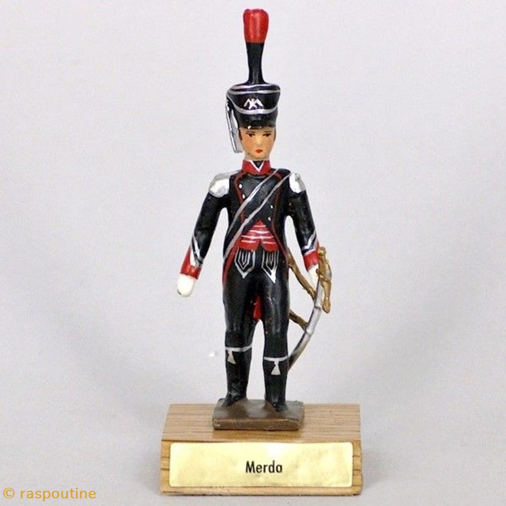 Général Merda sur socle bois figurines historique epoque napoleonienne general merda sur socle bois
