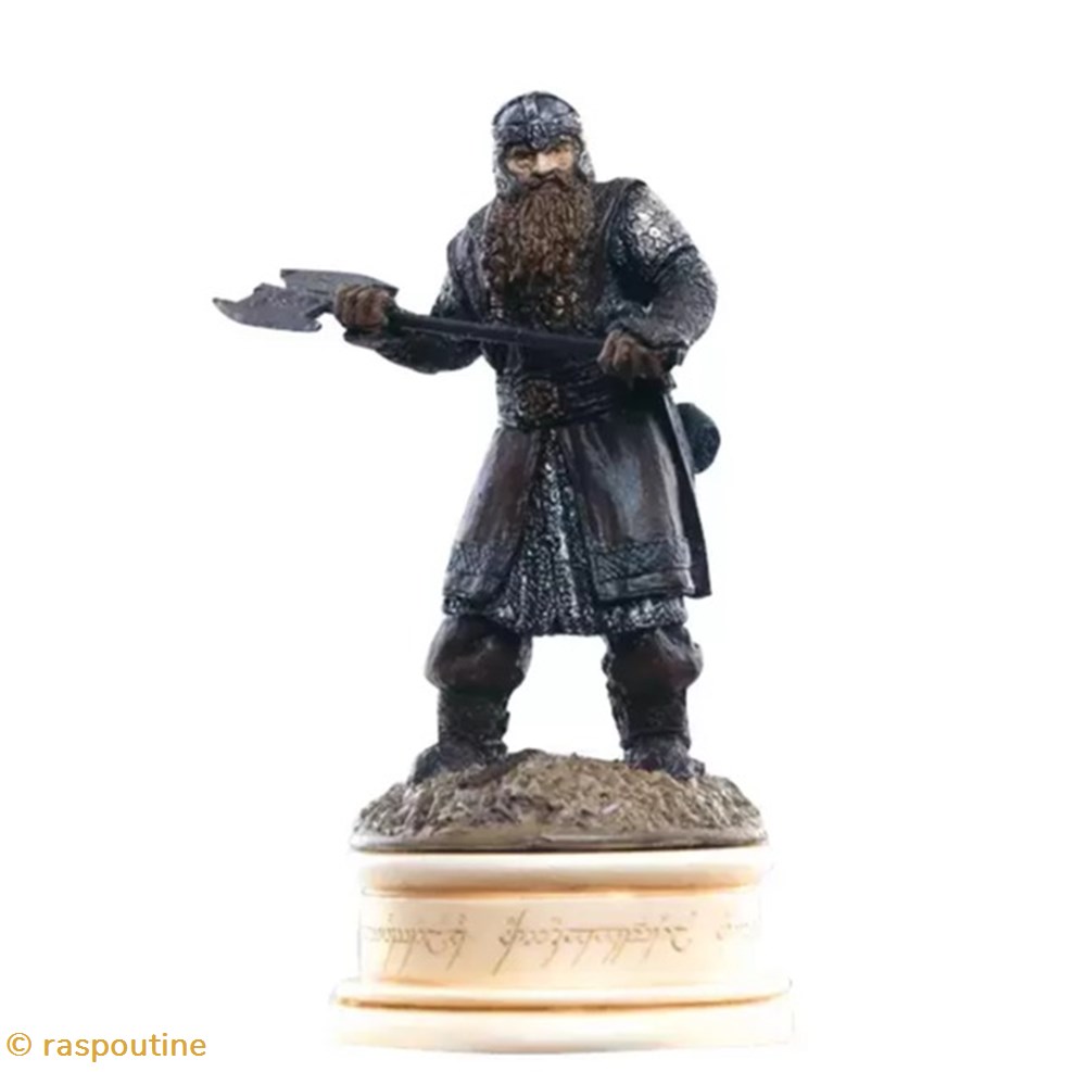 figurines jeux de plateaux seigneur des anneaux gimli pion blanc