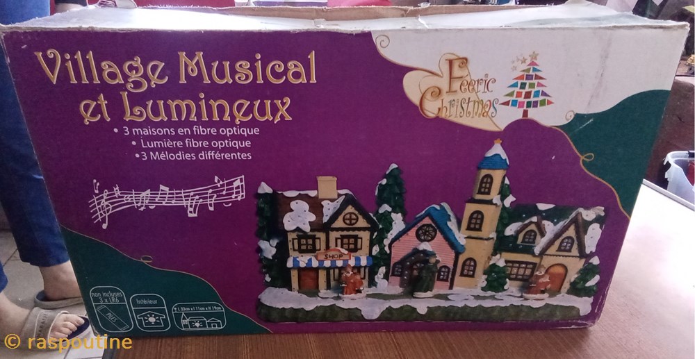 Village musical et lumineux 3 divers decorations magnets autocollants village musical et lumineux