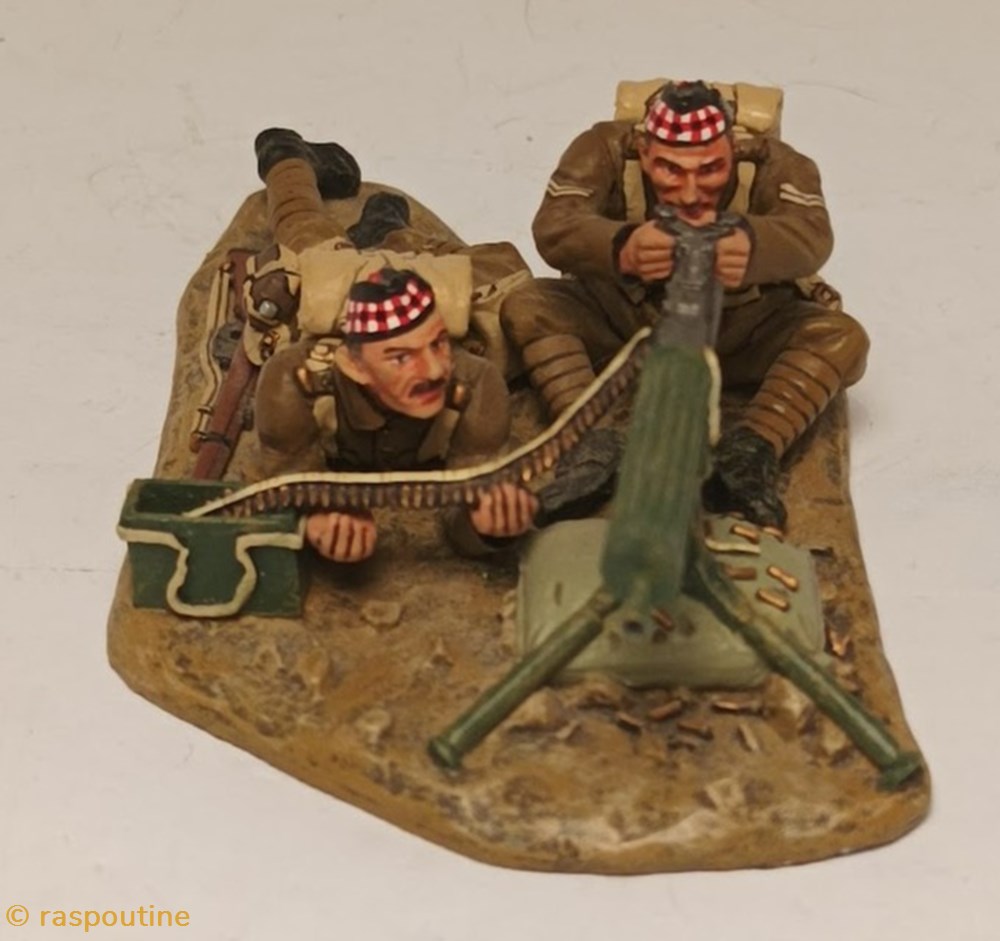 Mitrailleur écossais et son servant 1914 figurines historique premiere guerre mondiale mitrailleur ecossais et son servant 1914