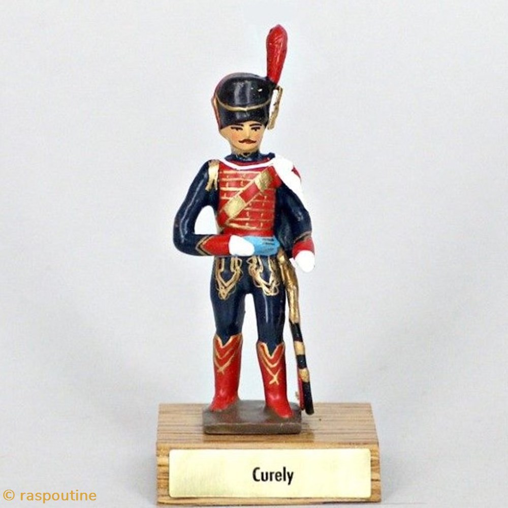 Général Curely sur socle en bois figurines historique epoque napoleonienne general curely sur socle en bois