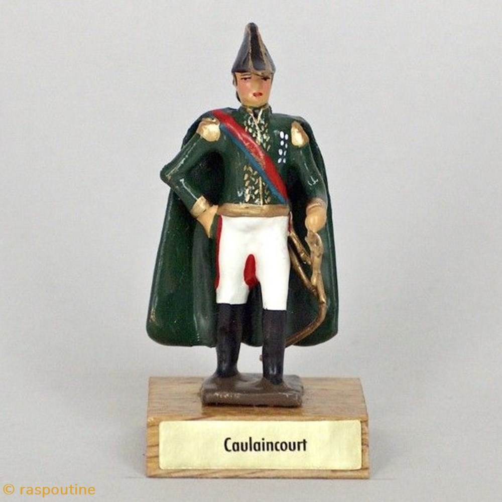 figurines historique epoque napoleonienne general caulaincourt sur socle bois