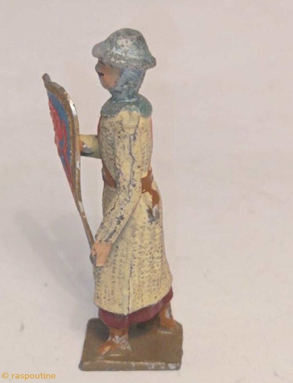 Croisé, cotte blanche 2 figurines historique moyen age croise cotte blanche