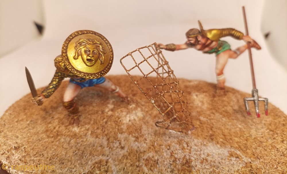 figurines historique antiquite combat de gladiateur