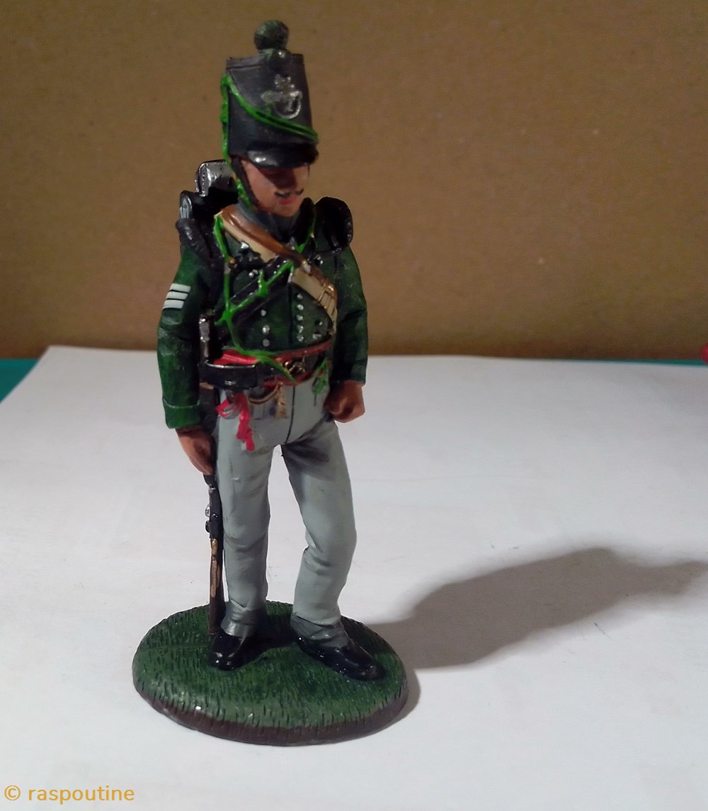 figurines historiques epoque napoleonienne sergent tireur elite 2e legers legion allemande 1815