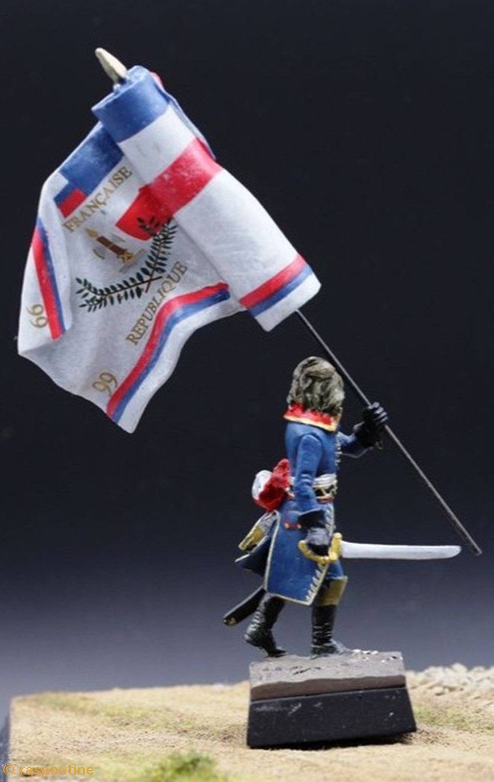 Le général Bonaparte au pont d'Arcole Italie 1796 2 figurines historiques epoque napoleonienne le general bonaparte au pont arcole italie 1796