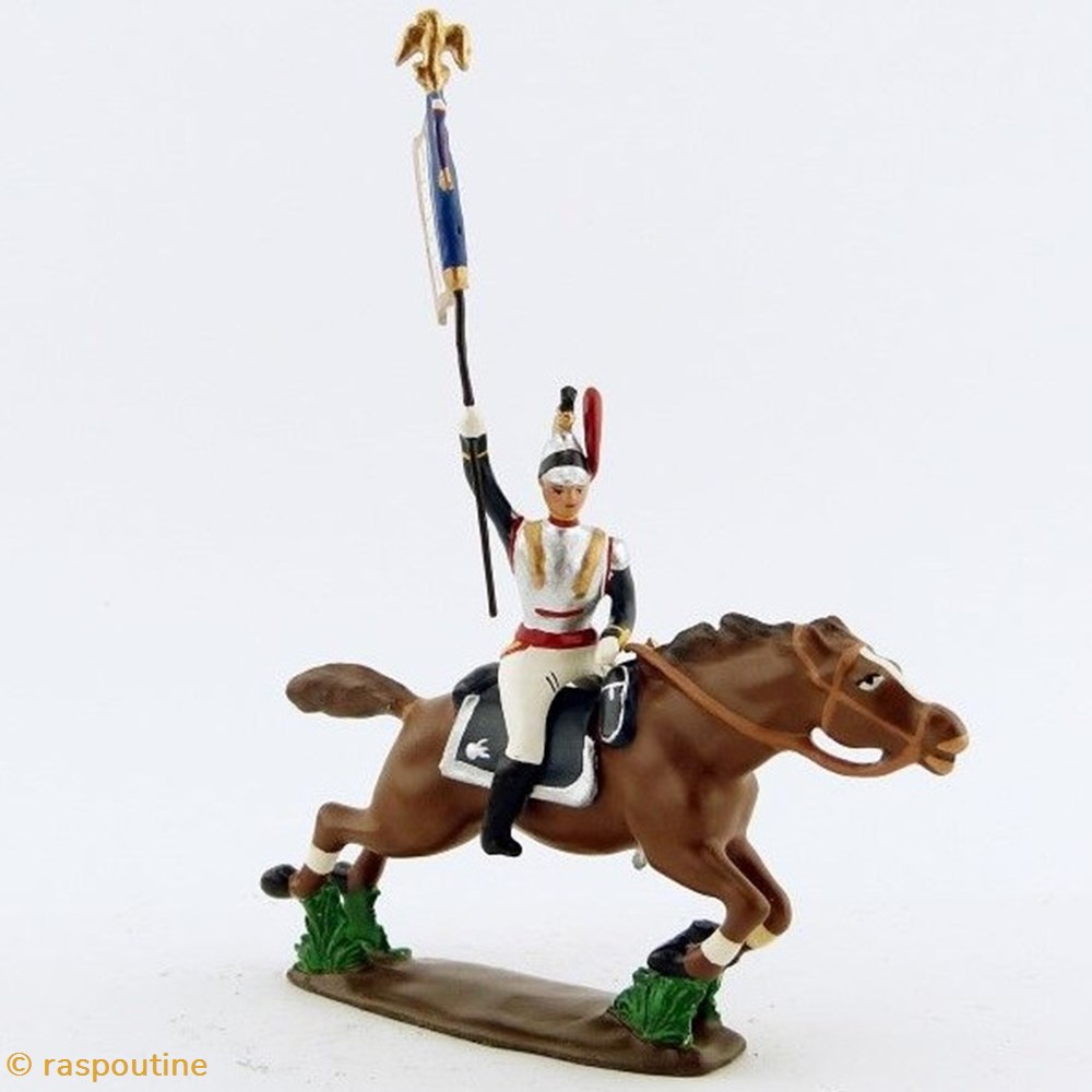 Etendard des cuirassiers (charge de Friedland) figurines historique epoque napoleonienne etendard des cuirassiers charge de friedland