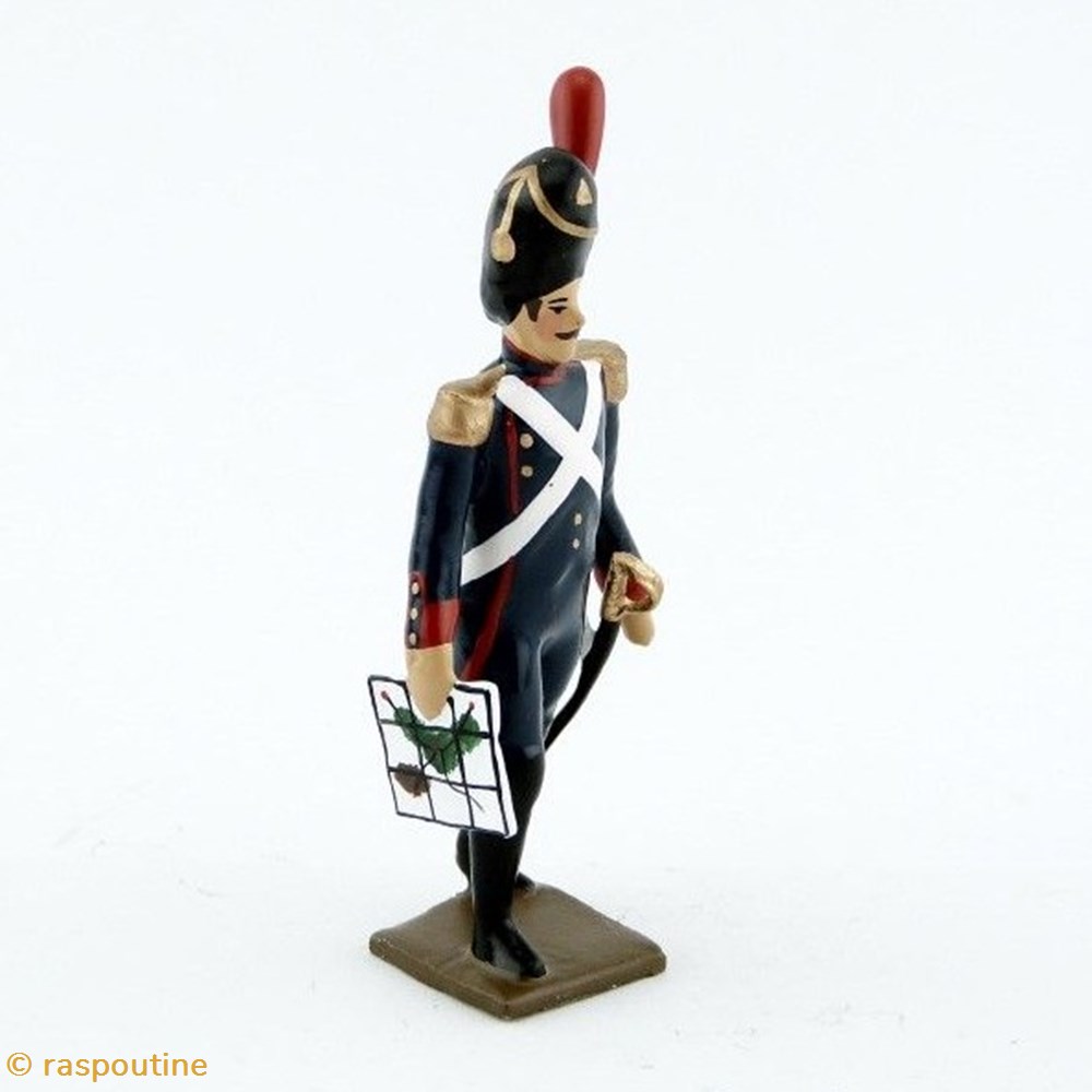 Officier des artilleurs de la garde avec carte figurines historique epoque napoleonienne officier des artilleurs de la garde avec carte