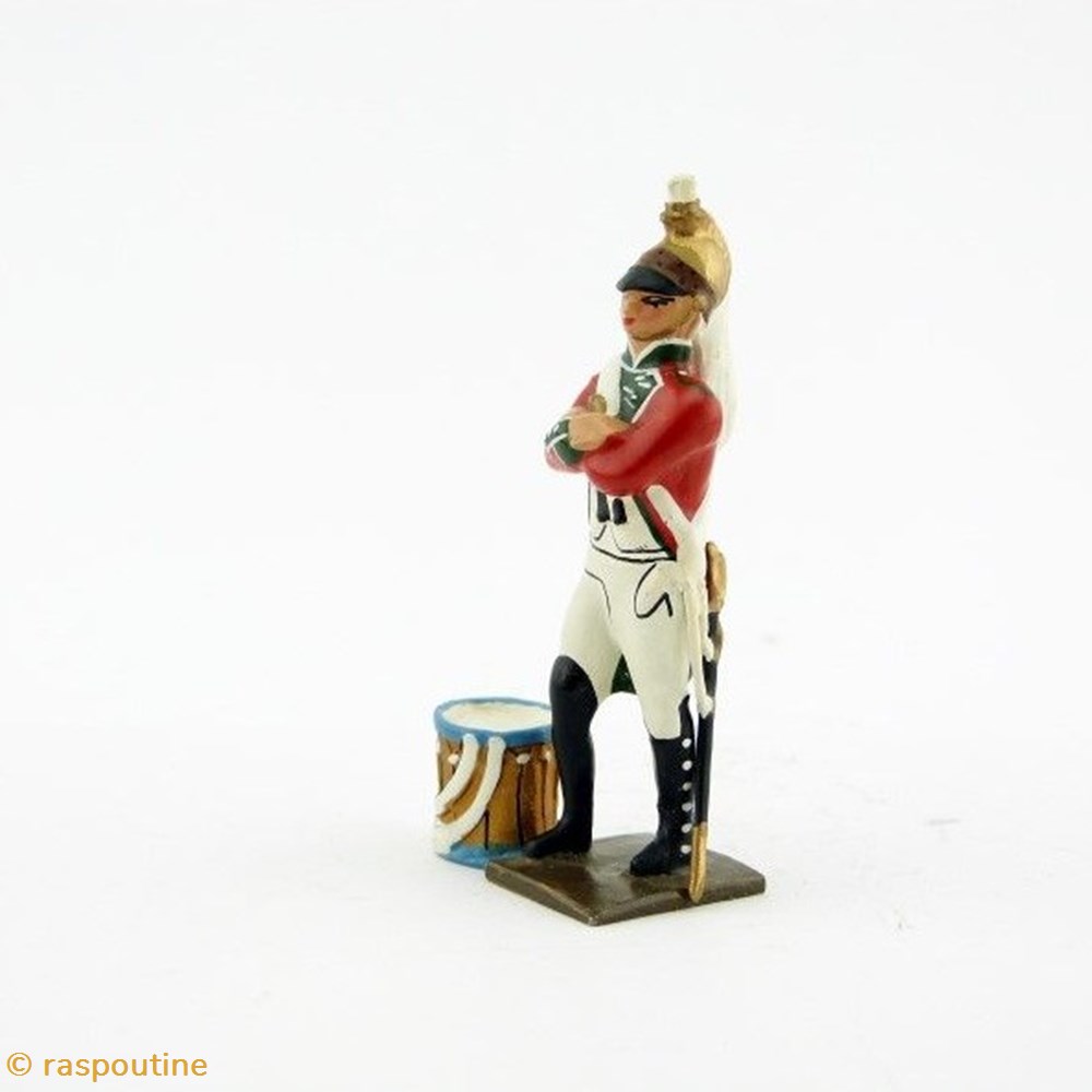 Tambour du 1er rgt de dragons (tambour au pied) (1812) figurines historique epoque napoleonienne tambour du 1er rgt de dragons tambour au pied 1812