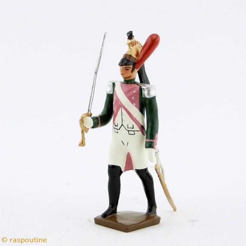 figurines historique epoque napoleonienne officier du 17eme rgt de dragons dragons roses 1812