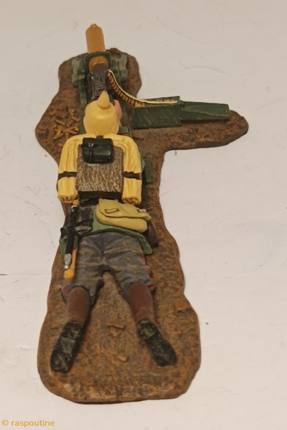 figurines historique premiere guerre mondiale mitrailleur couche allemand 1914