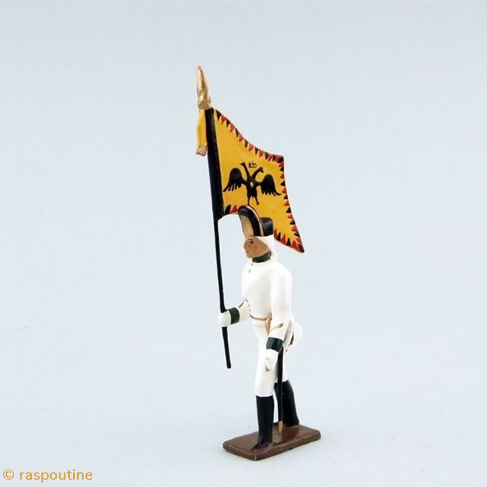 Drapeau de l'infanterie autrichienne (1800) 3 figurines historique epoque napoleonienne drapeau de infanterie autrichienne 1800