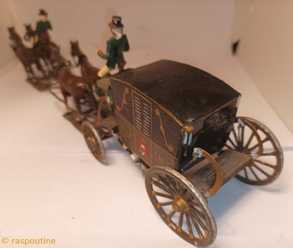 Carrosse de l'empereur attelé de 4 chevaux et 2 conducteurs 5 figurines historique epoque napoleonienne carrosse de empereur attele de 4 chevaux et 2 conducteurs