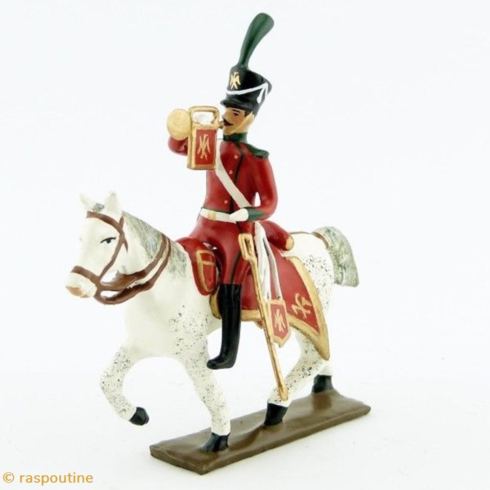 Trompette des chasseurs à cheval de la ligne (1809) figurines historique epoque napoleonienne trompette des chasseurs a cheval de la ligne 1809