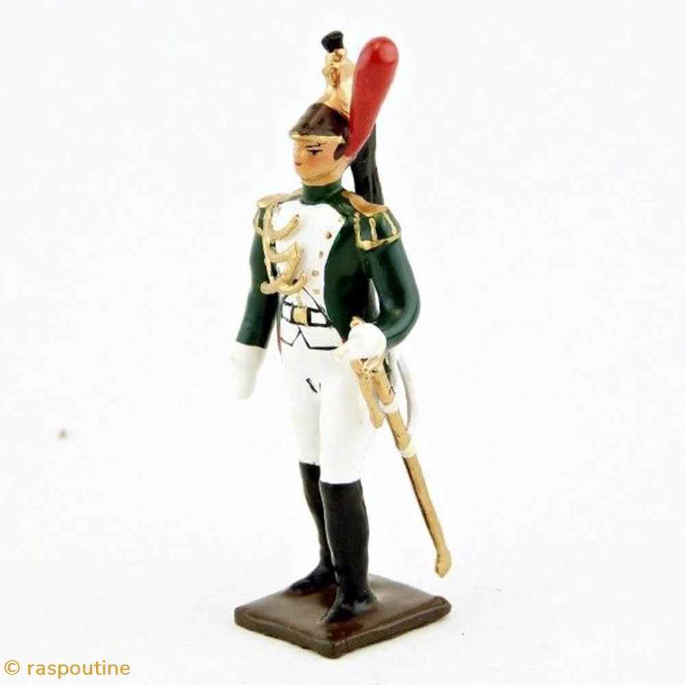 Officier des Dragons (diorama « la veillée d'Austerlitz ») figurines historique epoque napoleonienne officier des dragons diorama la veillee austerlitz