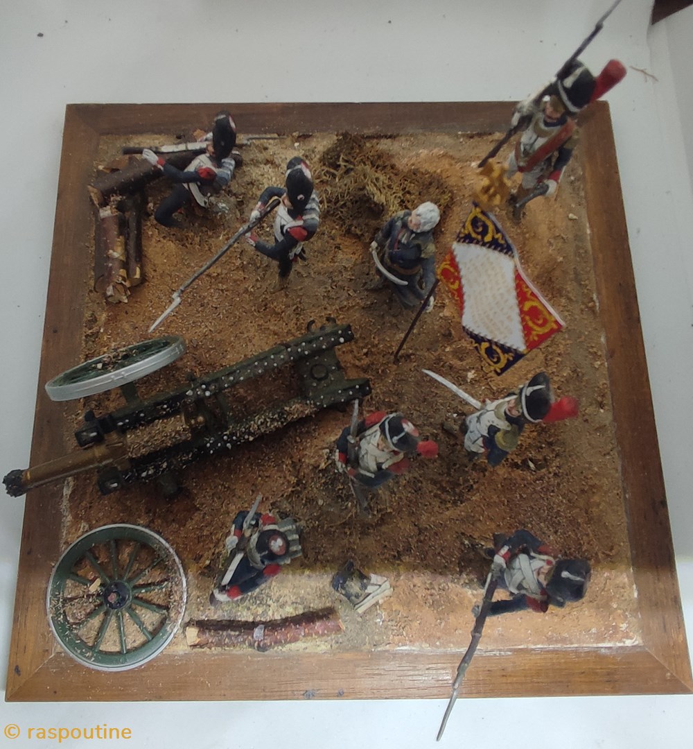 Groupe de soldats et officier à l'attaque pendant les guerres Napoléonienne 5 figurines historique epoque groupe de soldats et officier a attaque pendant les guerres napoleonienne