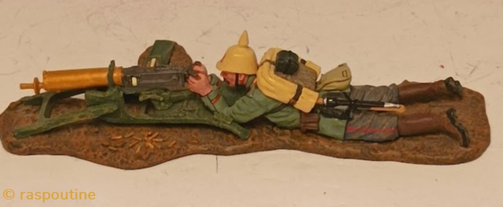figurines historique premiere guerre mondiale mitrailleur couche allemand 1914