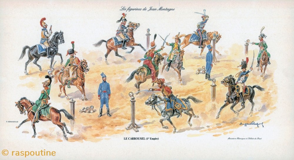 Le Carrousel premier empire 4 figurines historique epoque napoleonienne le carrousel premier empire