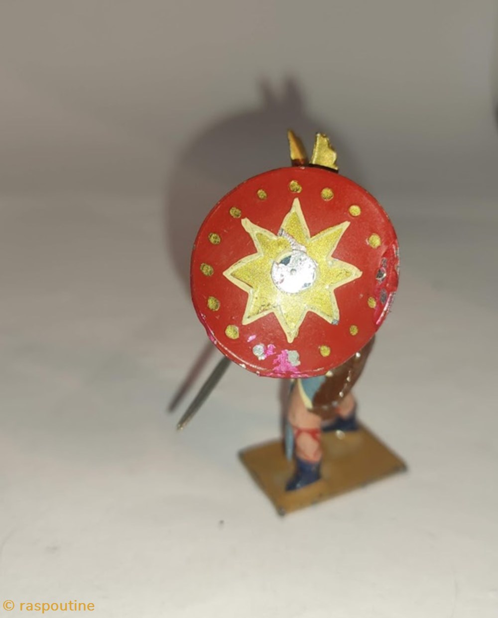 Gaulois avec épée et bouclier (chef) 2 figurines historique antiquite gaulois avec epee et bouclier chef