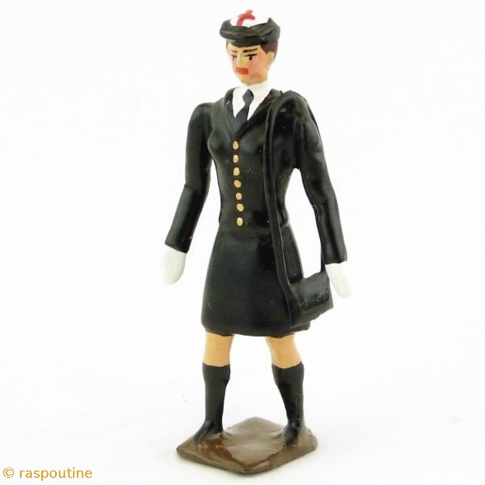 Etudiante en médecine en tenue de sortie 1987 (carabin)sur socle en bois 2 figurines historique etudiante en medecine en tenue de sortie 1987 carabin sur socle en bois