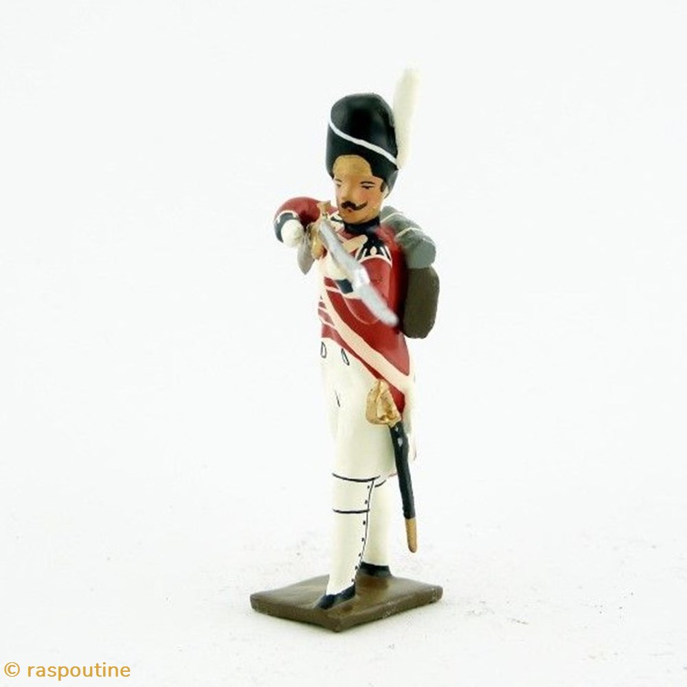 Fantassin du 1er rgt de grenadiers anglais debout, fusil en joue (1813) 3 figurines historique epoque napoleonienne fantassin du 1er rgt de grenadiers anglais debout fusil en joue 1813
