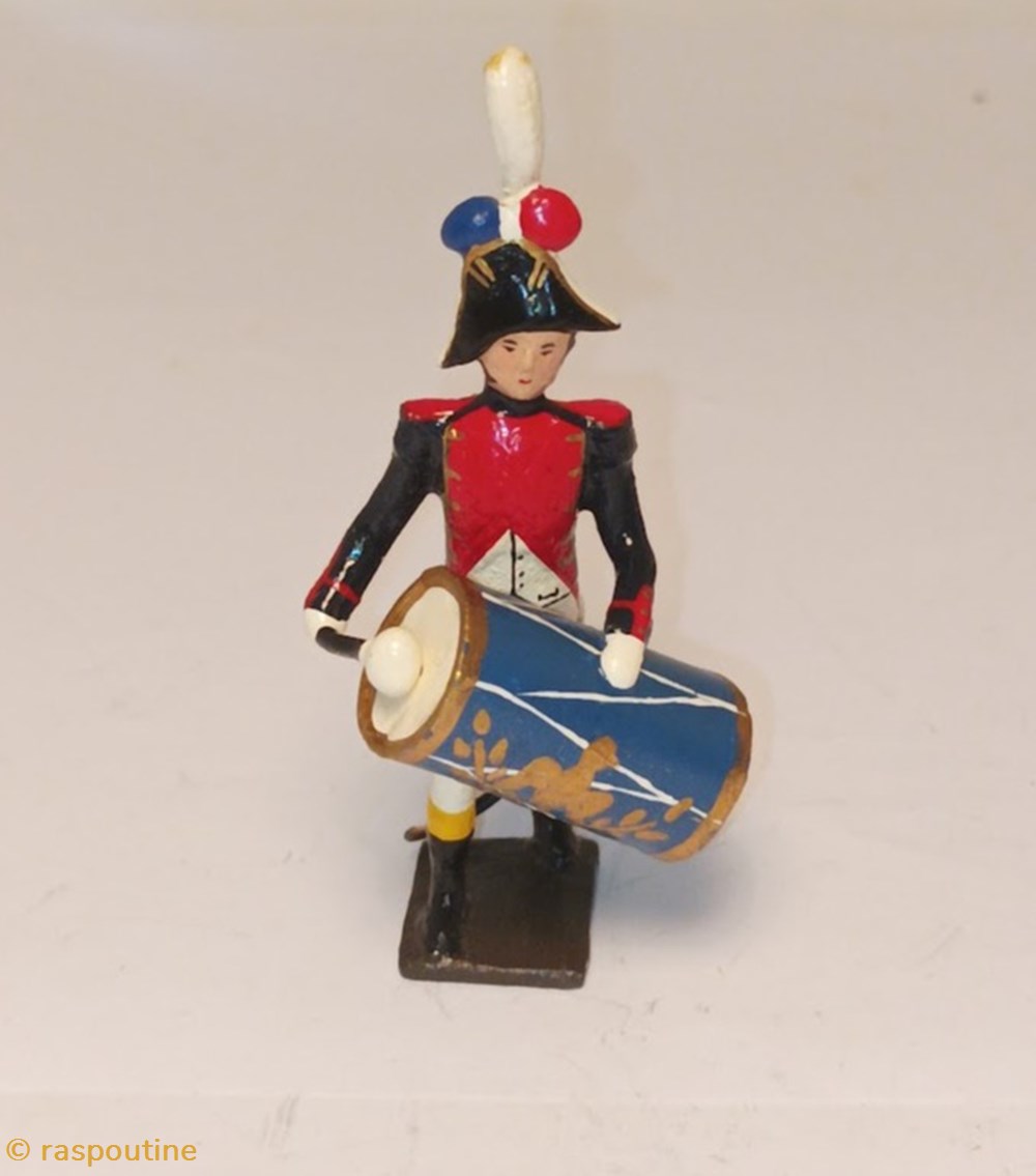 Caisse claire de la musique des grenadiers (plastron rouge) (1805) figurines historique epoque napoleonienne caisse claire de la musique des grenadiers plastron rouge 1805
