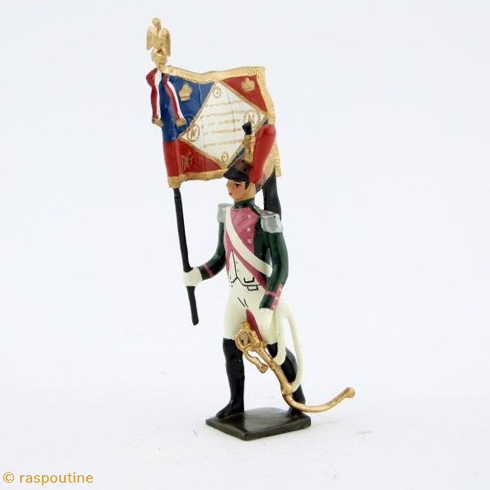 Drapeau du 17ème rgt de dragons (dragons roses - 1812) figurines historique epoque napoleonienne drapeau du 17eme rgt de dragons dragons roses 1812