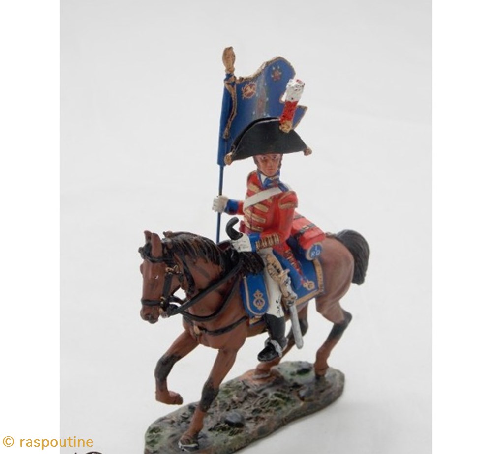 Porte Drapeau Cavalerie Royale 1815 figurines historiques epoque napoleonienne porte drapeau cavalerie royale 1815