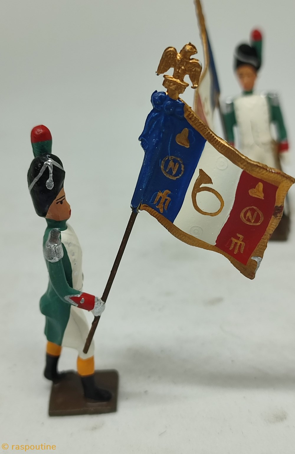 Drapeau des grenadiers italiens 4 figurines historique epoque napoleonienne drapeau des grenadiers italiens