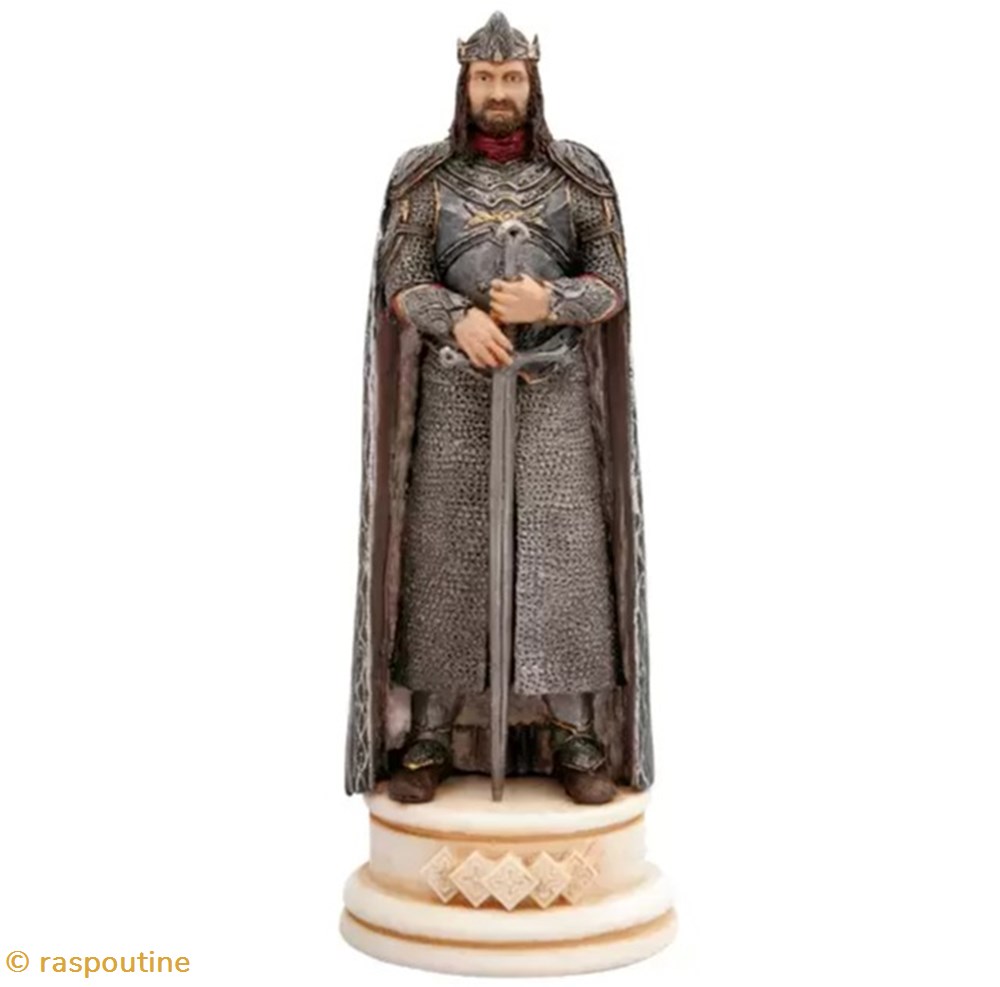 figurines jeux de plateaux seigneur des anneaux aragorn roi blanc
