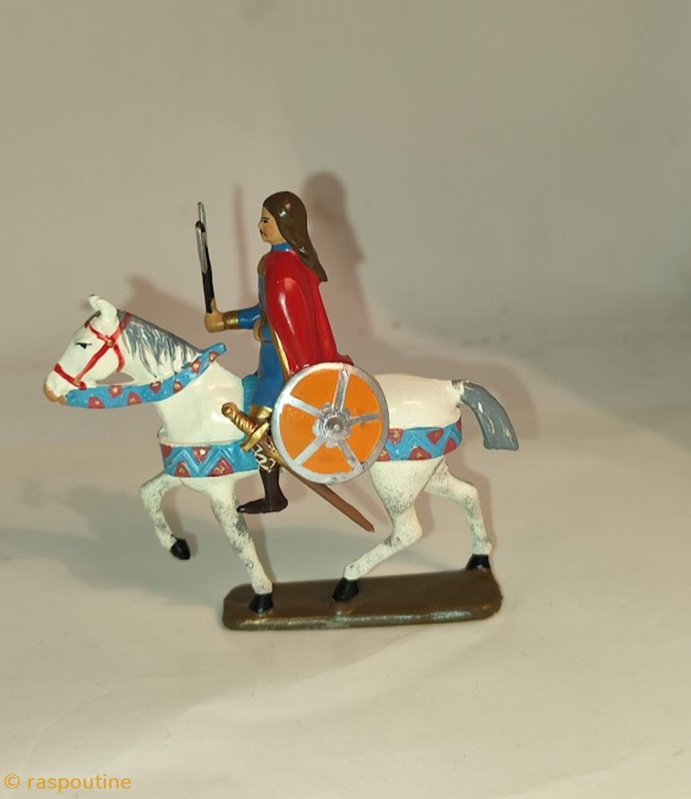 figurines historique clovis 466 511 et sa francisque a cheval